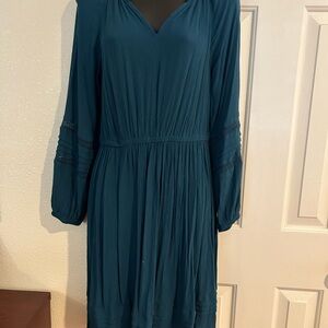 Knox Rose Teal Bishop Sleeve Dress